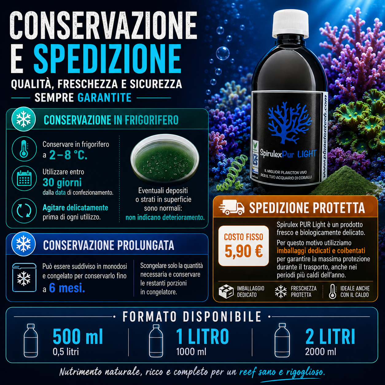 PlanctonTech Spirulex PUR Light – Spirulina per Coralli SPS e LPS - immagine 4