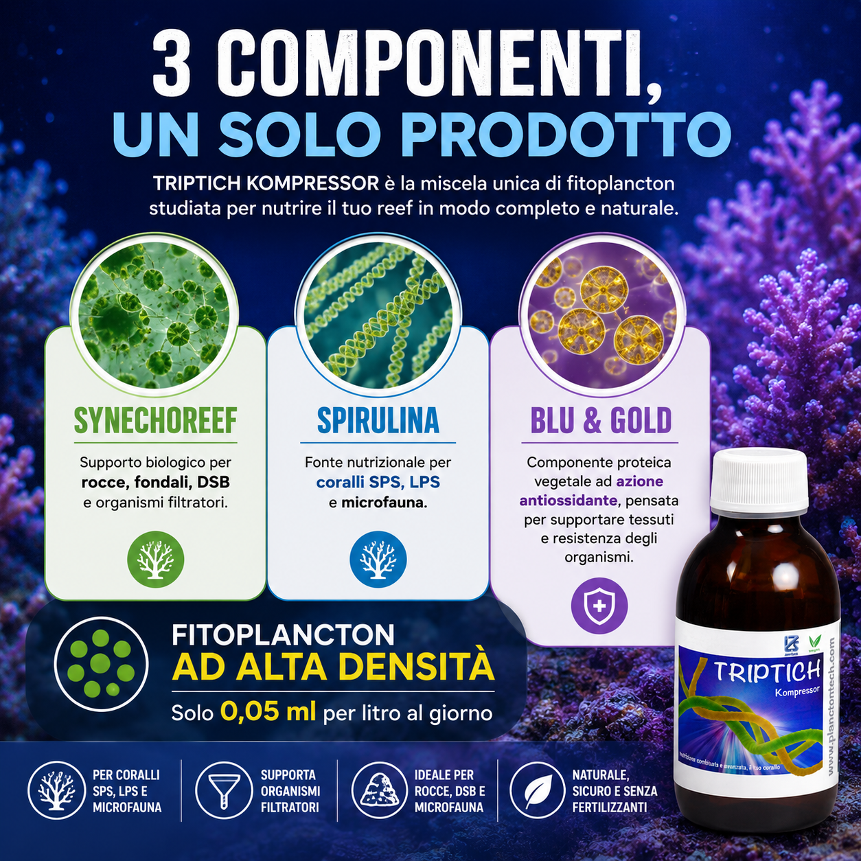 PlanctonTech Triptich Kompressor – Fitoplancton Vivo Concentrato Reef - immagine 2