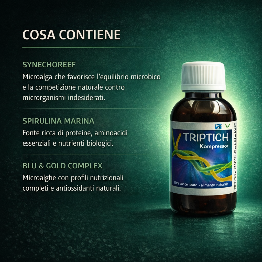 Planctontech Triptich Kompressor 150ml – Fitoplancton Vivo ad Alta Densità per Reef - immagine 4