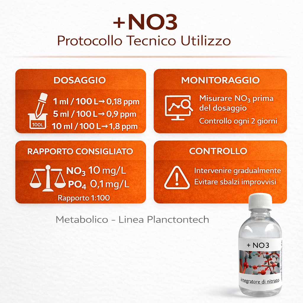 Planctontech +NO3 – Integratore Nitrato NO3 Acquario Marino 500ml - immagine 3