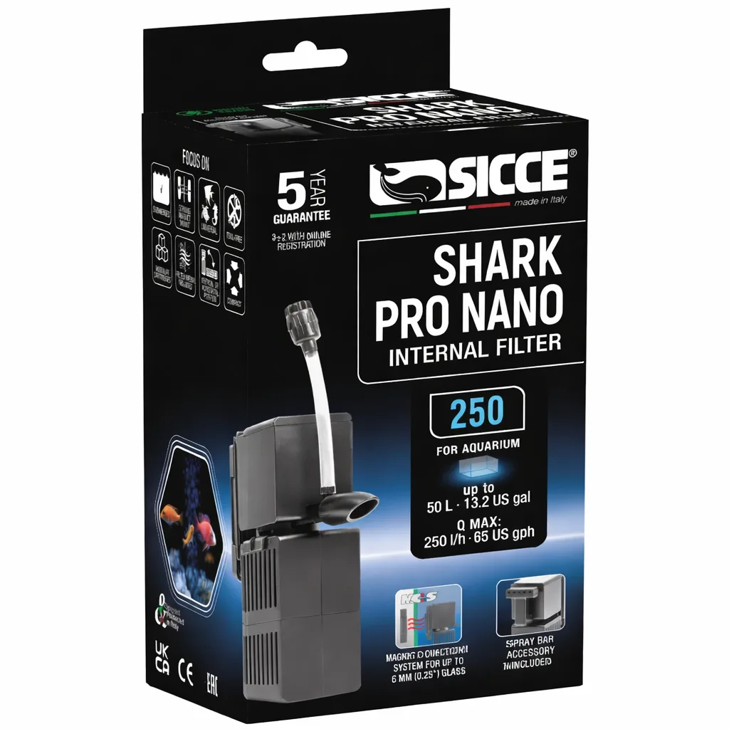 Sicce - Shark Pro Nano 250 Filtro Interno per Acquari fino a 50 Litri