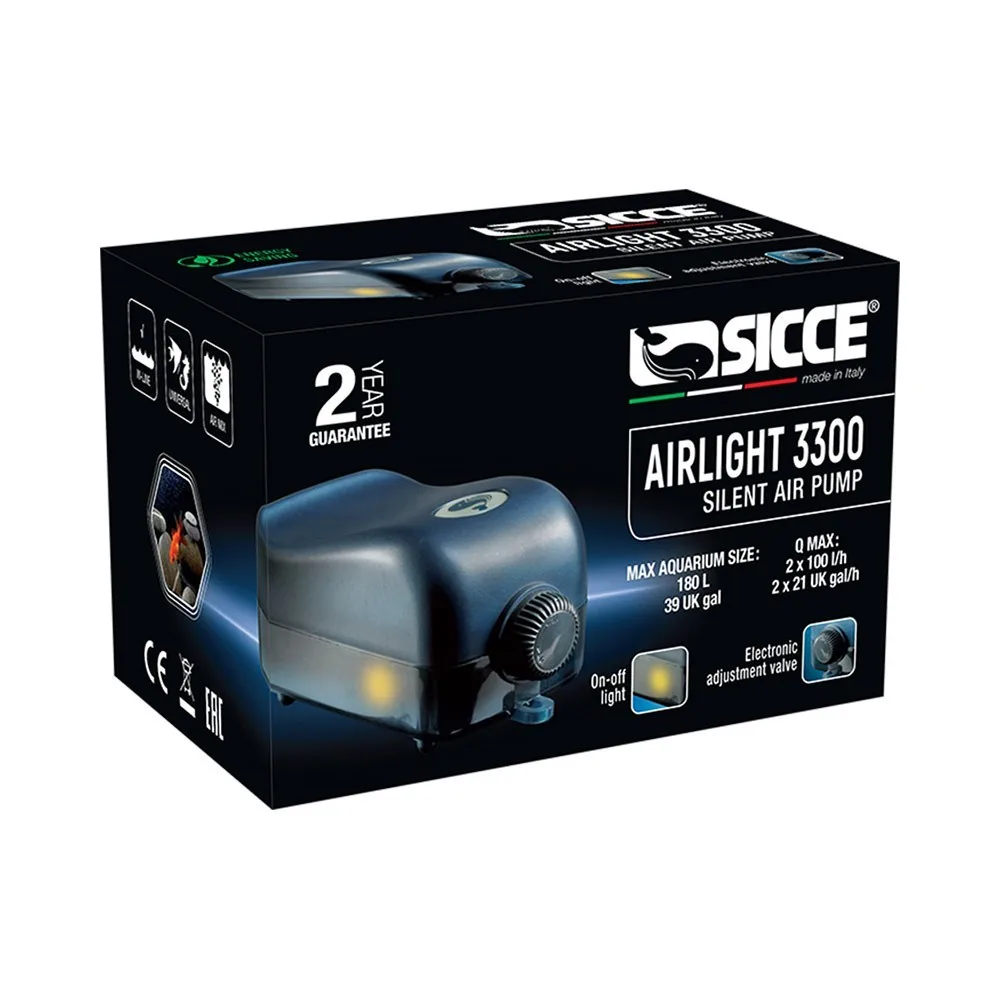 Sicce - Airlight 3300 Aeratore Silenzioso per Acquari fino a 180 Litri