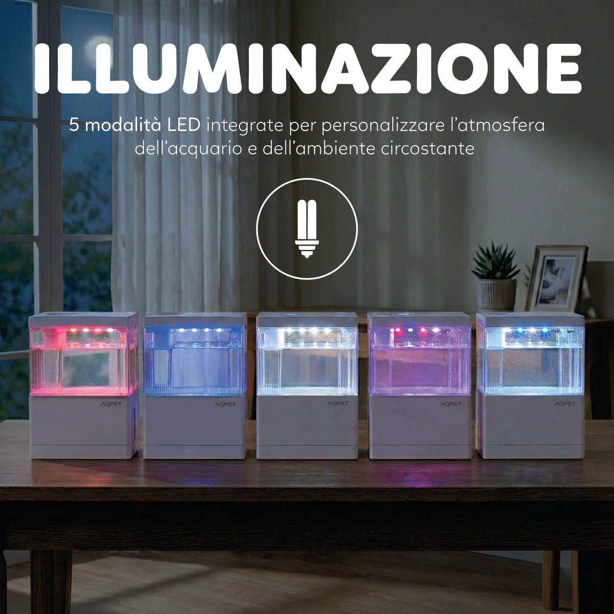 AQPet HYDO – Mini Acquario da Scrivania 3L con LED e Dock Station - immagine 4